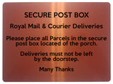 1749 SECURE POST BOX Royal Mail & Courier Door Gate Metal Aluminium Plaque Sign