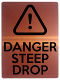 1657 DANGER STEEP DROP Safety Metal Aluminium Plaque Sign