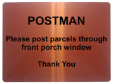 1468 POSTMAN Please post parcels.. Metal Aluminium Plaque Sign Door House Office