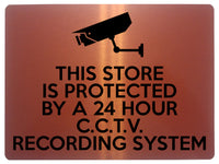 1620 THIS STORE IS PROTECTED BY A 24 HOUR CCTV Safety Metal Aluminium Plaque Sign