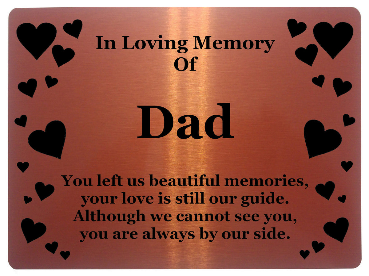 1402 In Loving Memory Of Dad Memorial Funeral Metal Aluminium Plaque Sign