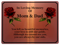 1413 In Loving Memory Of Mom & Dad Memorial Funeral Metal Aluminium Plaque Sign