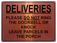 1748 DELIVERIES PLEASE DO NOT RING DOORBELL OR KNOCK Metal Aluminium Plaque Sign