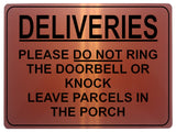 1748 DELIVERIES PLEASE DO NOT RING DOORBELL OR KNOCK Metal Aluminium Plaque Sign