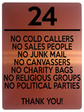 1510 Custom Personalised NO COLD CALLERS Door Number House Office Metal Aluminium Plaque Sign