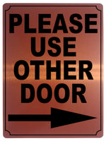 618 PLEASE USE OTHER DOOR DIRECTION ARROW RIGHT Metal Aluminium Plaque Sign House Office Pub Shop