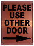 618 PLEASE USE OTHER DOOR DIRECTION ARROW RIGHT Metal Aluminium Plaque Sign House Office Pub Shop