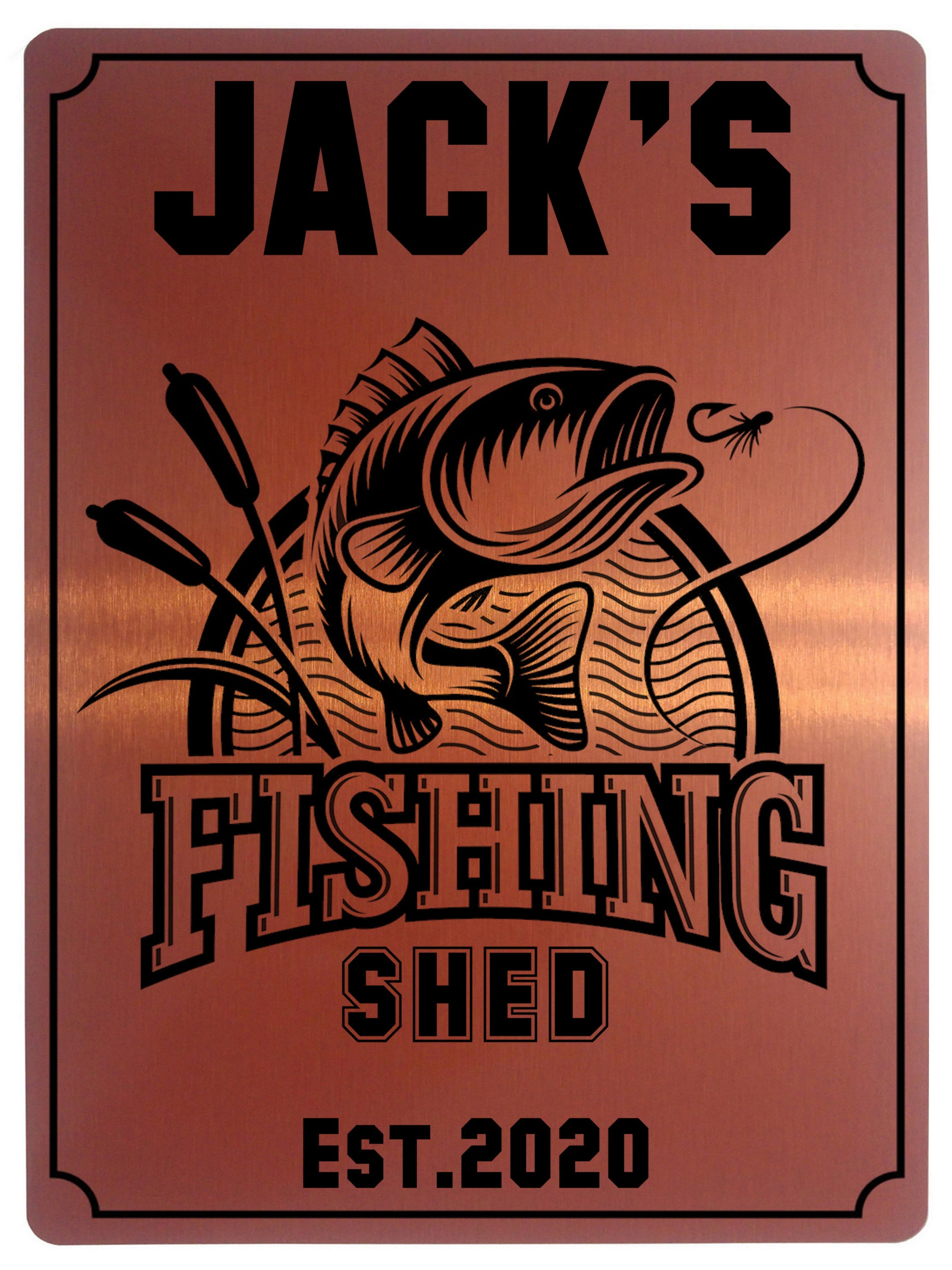 458 Custom Personalised Fishing Shed Metal Aluminium Sign Plaque For Door Garden