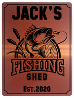 458 Custom Personalised Fishing Shed Metal Aluminium Sign Plaque For Door Garden