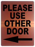 615 PLEASE USE OTHER DOOR DIRECTION ARROW LEFT Metal Aluminium Plaque Sign House Office Pub Shop