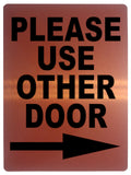 617 PLEASE USE OTHER DOOR DIRECTION ARROW RIGHT Metal Aluminium Plaque Sign House Office Pub Shop