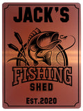 458 Custom Personalised Fishing Shed Metal Aluminium Sign Plaque For Door Garden