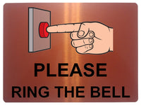 AL025 PLEASE RING THE BELL Metal Aluminium Plaque Sign Door Gate House Office