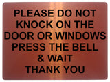 AL044 DO NOT KNOCK DOOR WINDOWS Digitally Printed Metal Aluminium Plaque Sign House