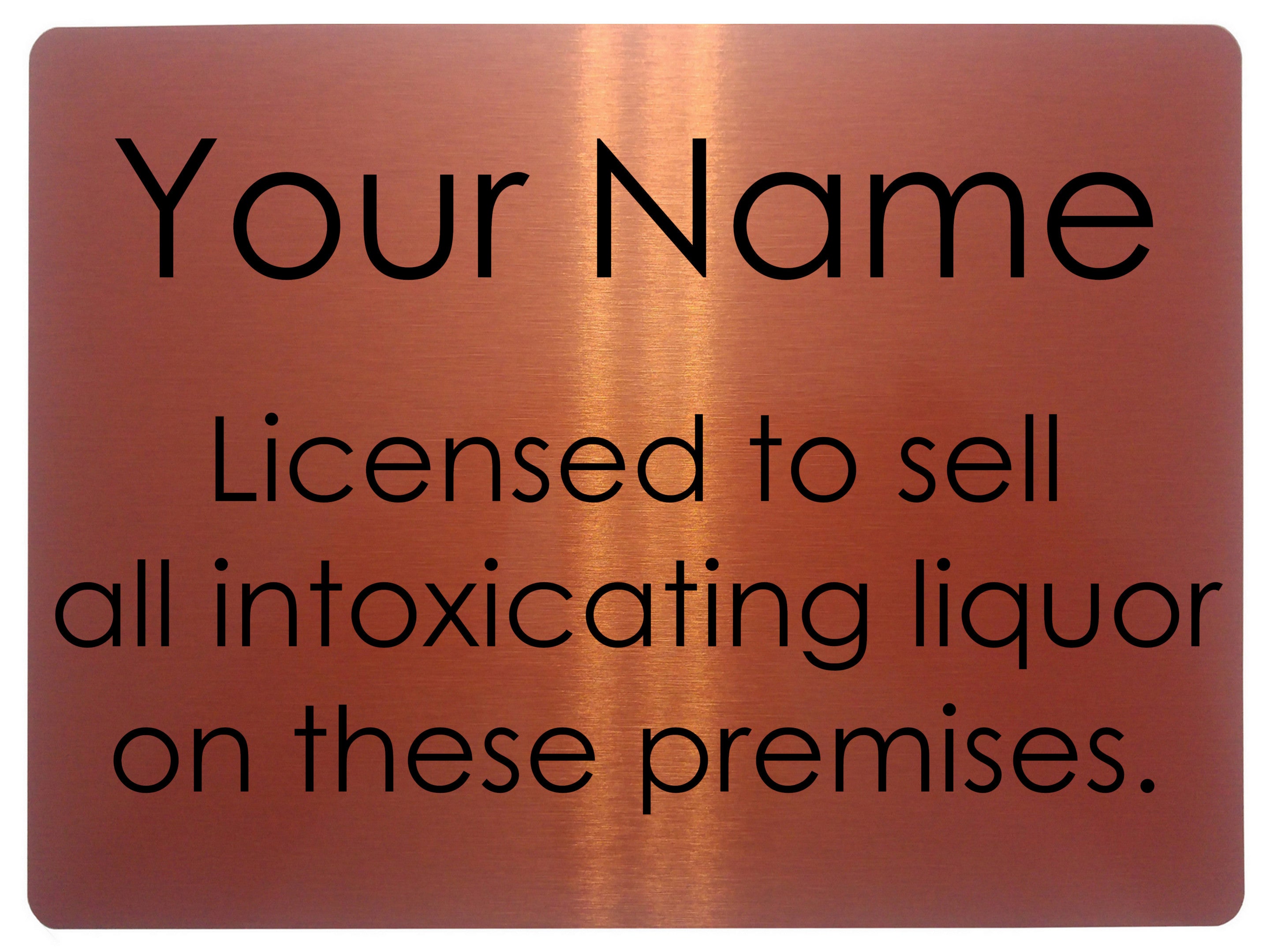 AL002 Custom Personalised Name Licensed Metal Aluminium Sign Plaque Door Bar Pub