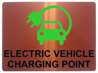 AL029 ELECTRIC VEHICLE CHARGING POINT Digitally Printed Metal Aluminium Plaque Sign Door