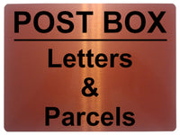 AL014 POST BOX Letters & Parcels Metal Aluminium Plaque Sign Door House Office