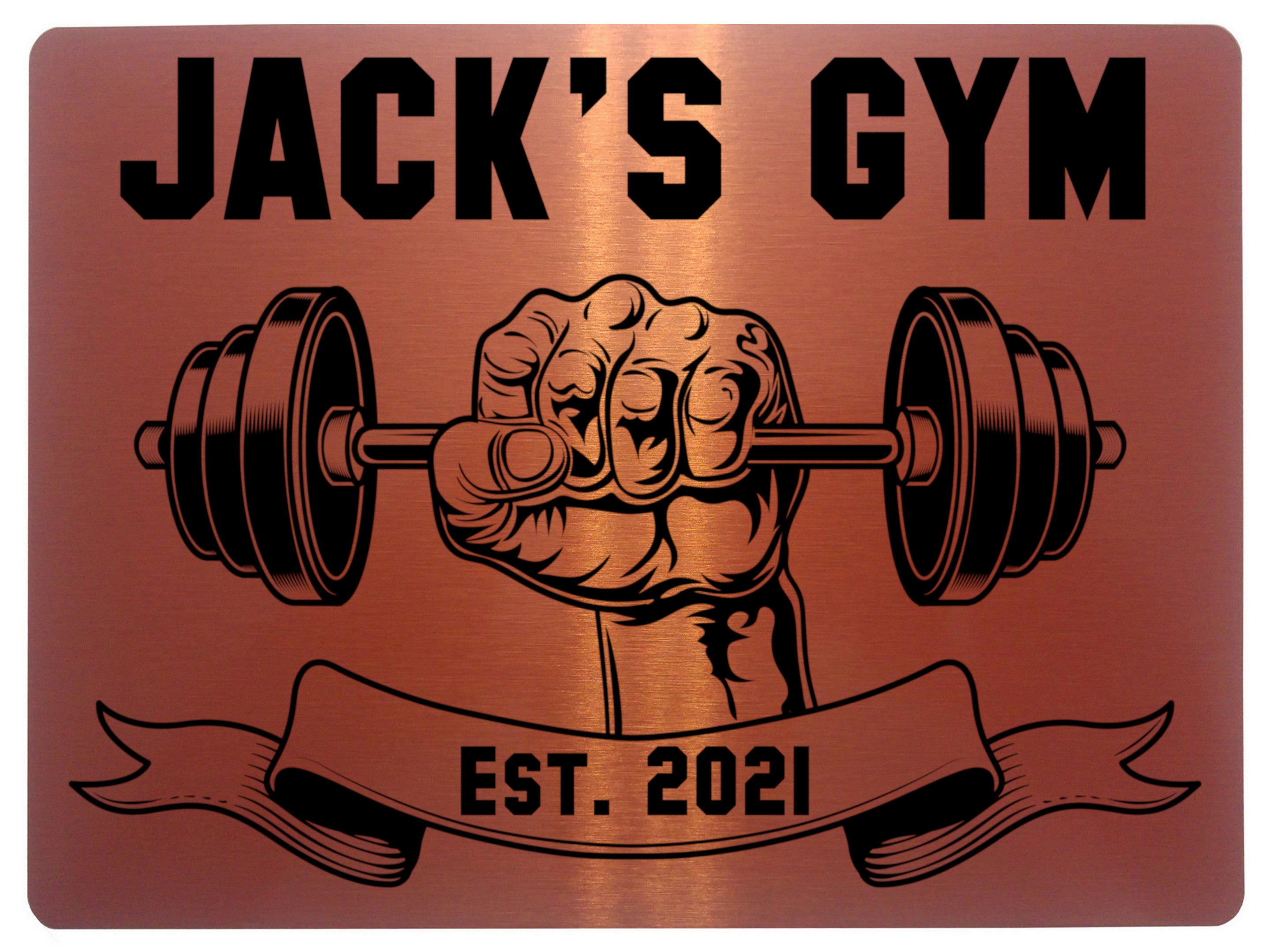 AL009 Custom Personalised Gym Name Fitness Metal Aluminium Sign Plaque Door House
