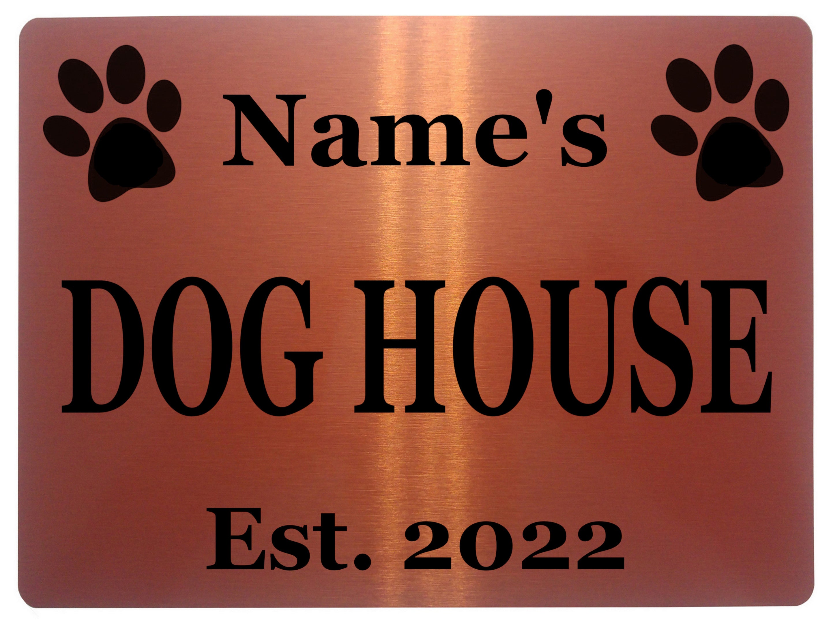 AL036 Custom Personalised DOG HOUSE Name's Digitally Printed Metal Aluminium Sign Plaque Door