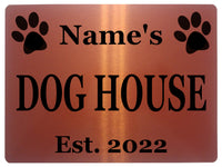 AL036 Custom Personalised DOG HOUSE Name's Digitally Printed Metal Aluminium Sign Plaque Door