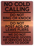 1600 NO COLD CALLING DO NOT RING OR KNOCK Metal Aluminium Plaque Sign Gate Door