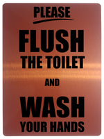 1288 PLEASE FLUSH THE TOILET AND WASH YOUR HANDS Metal Aluminium Plaque Sign