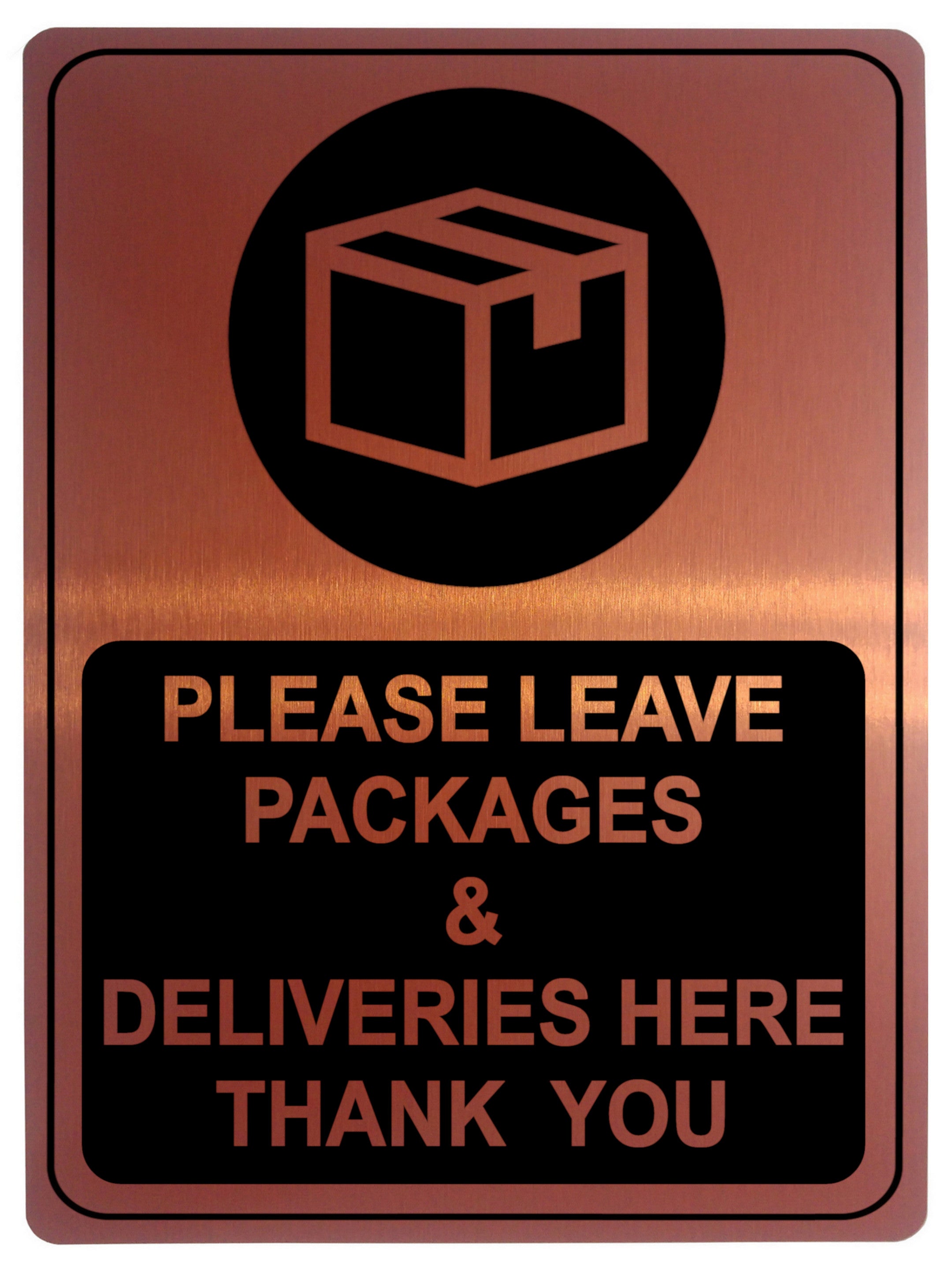 763 PLEASE LEAVE PACKAGES & DELIVERIES Metal Aluminium Plaque Sign Door Letters Parcel House