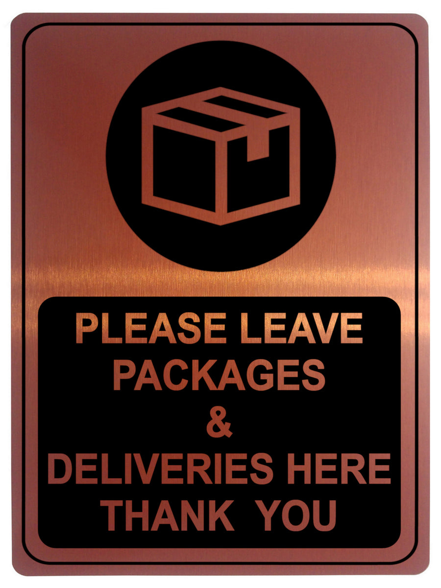 763 PLEASE LEAVE PACKAGES & DELIVERIES Metal Aluminium Plaque Sign Doo ...