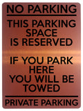 1688 NO PARKING THIS PARKING SPACE IS RESERVED PRIVATE Metal Aluminium Plaque Sign