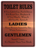 750 TOILET RULES Funny Metal Aluminium Plaque Sign For Door Wall House Office