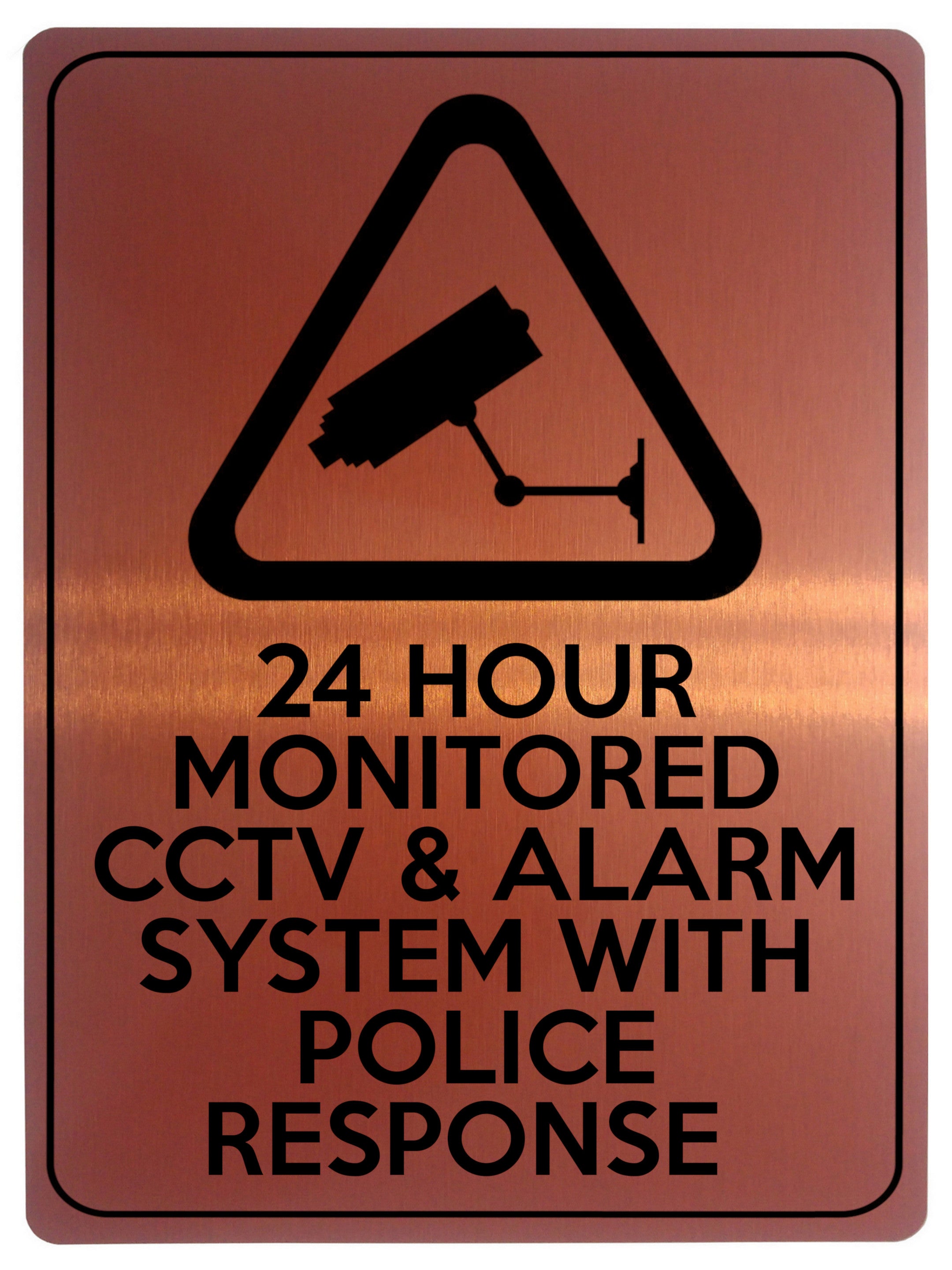 1898 24 HOUR MONITORED CCTV & ALARM SYSTEM Safety Metal Aluminium Plaque Sign