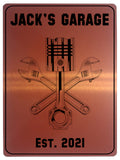 702 Custom Personalised NAME'S GARAGE Car Metal Aluminium Sign Plaque Door Wall Gate