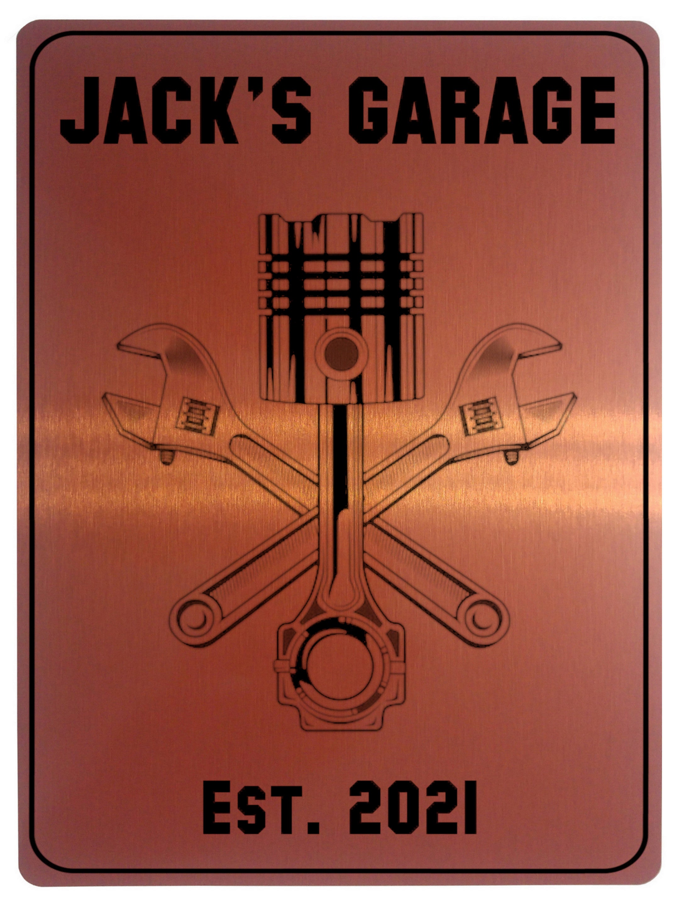 702 Custom Personalised NAME'S GARAGE Car Metal Aluminium Sign Plaque Door Wall Gate