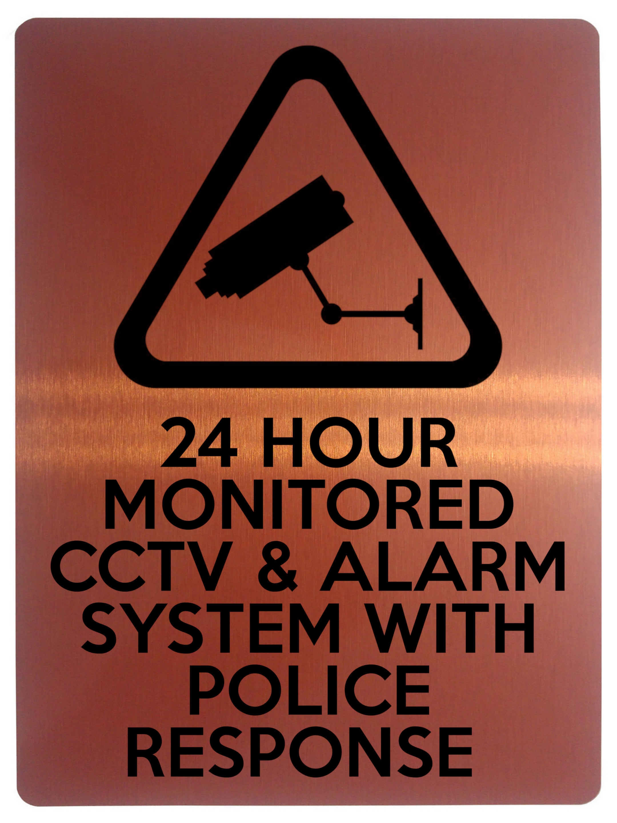 1897 24 HOUR MONITORED CCTV & ALARM SYSTEM Safety Metal Aluminium Plaque Sign
