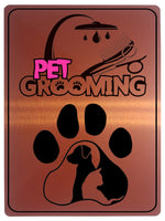 1393 PET GROOMING Metal Aluminium Plaque Sign Door gate Wall Gate Dog Cat