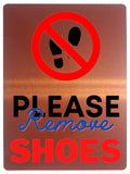 AL032 PLEASE Remove SHOES Digitally Printed Metal Aluminium Plaque Sign Door