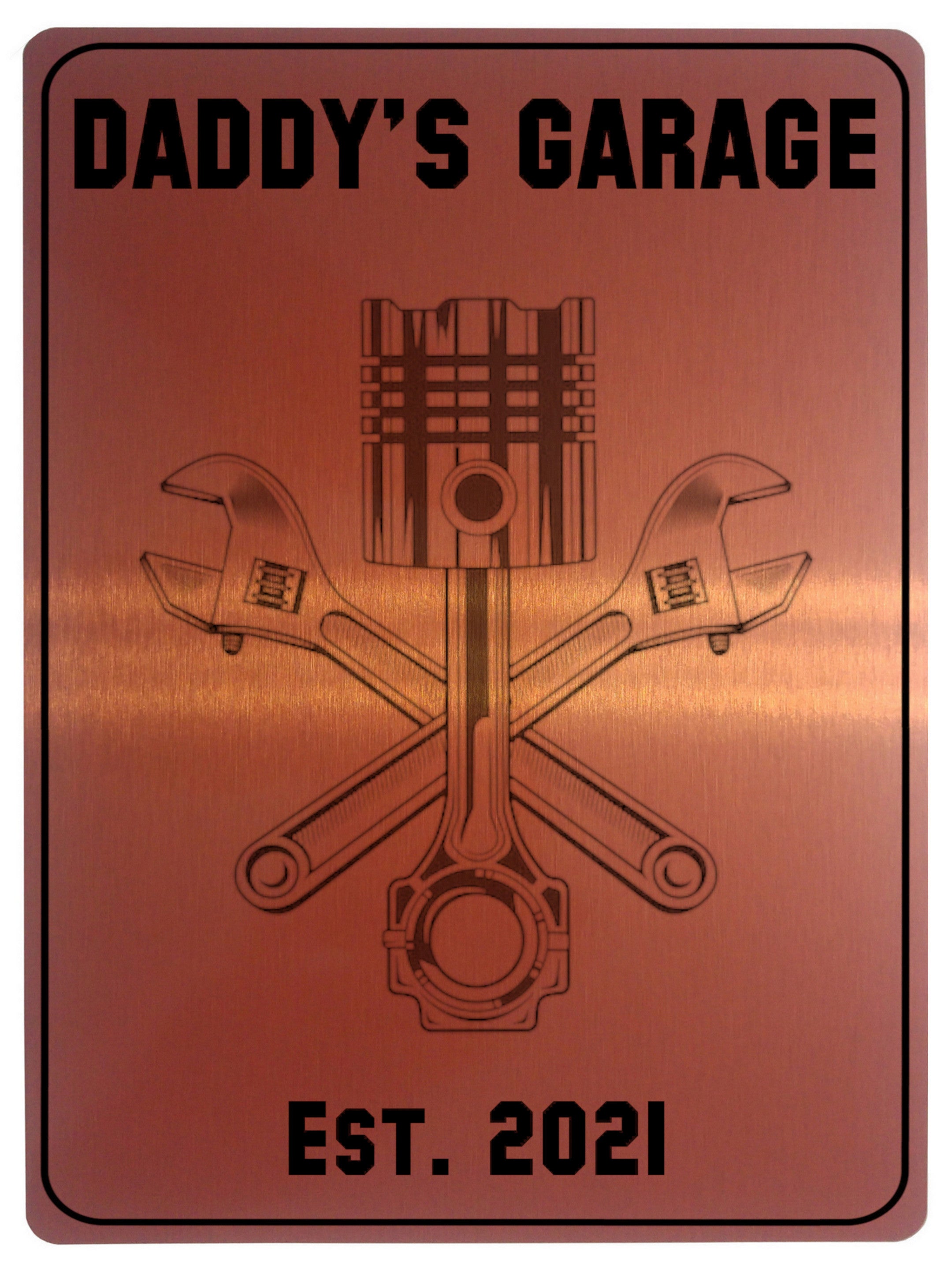 704 Custom Personalised DADDY'S GARAGE Car Metal Aluminium Sign Plaque Door Wall Gate