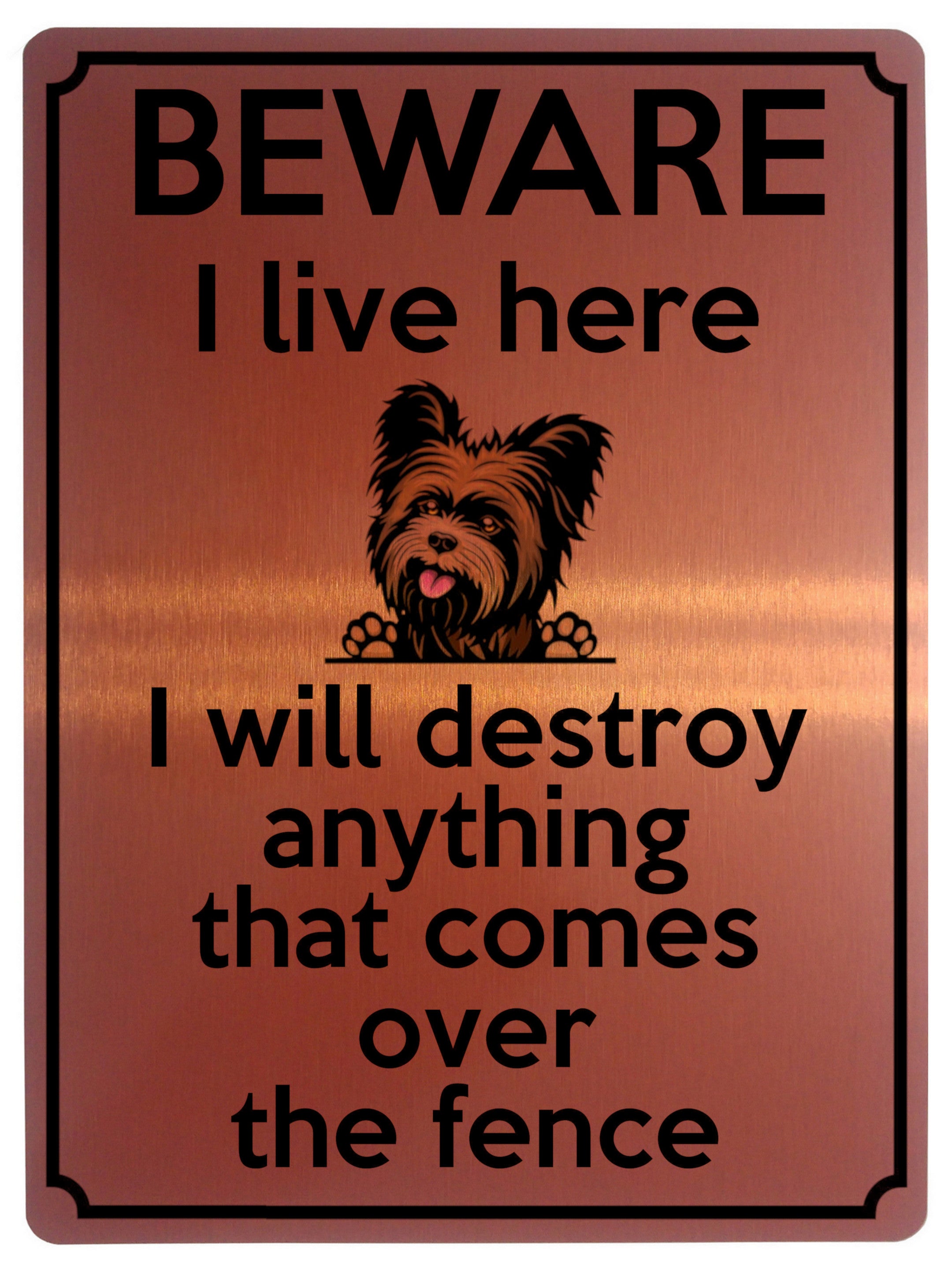 1892 I will destroy anything that comes over fence Metal Aluminium Plaque Sign