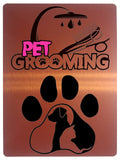 1392 PET GROOMING Metal Aluminium Plaque Sign Door gate Wall Gate Dog Cat