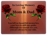 1412 In Loving Memory Of Mom & Dad Memorial Funeral Metal Aluminium Plaque Sign