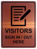 1395 VISITORS SIGN IN / OUT HERE Metal Aluminium Plaque Sign Door Wall Hotel