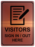 1395 VISITORS SIGN IN / OUT HERE Metal Aluminium Plaque Sign Door Wall Hotel