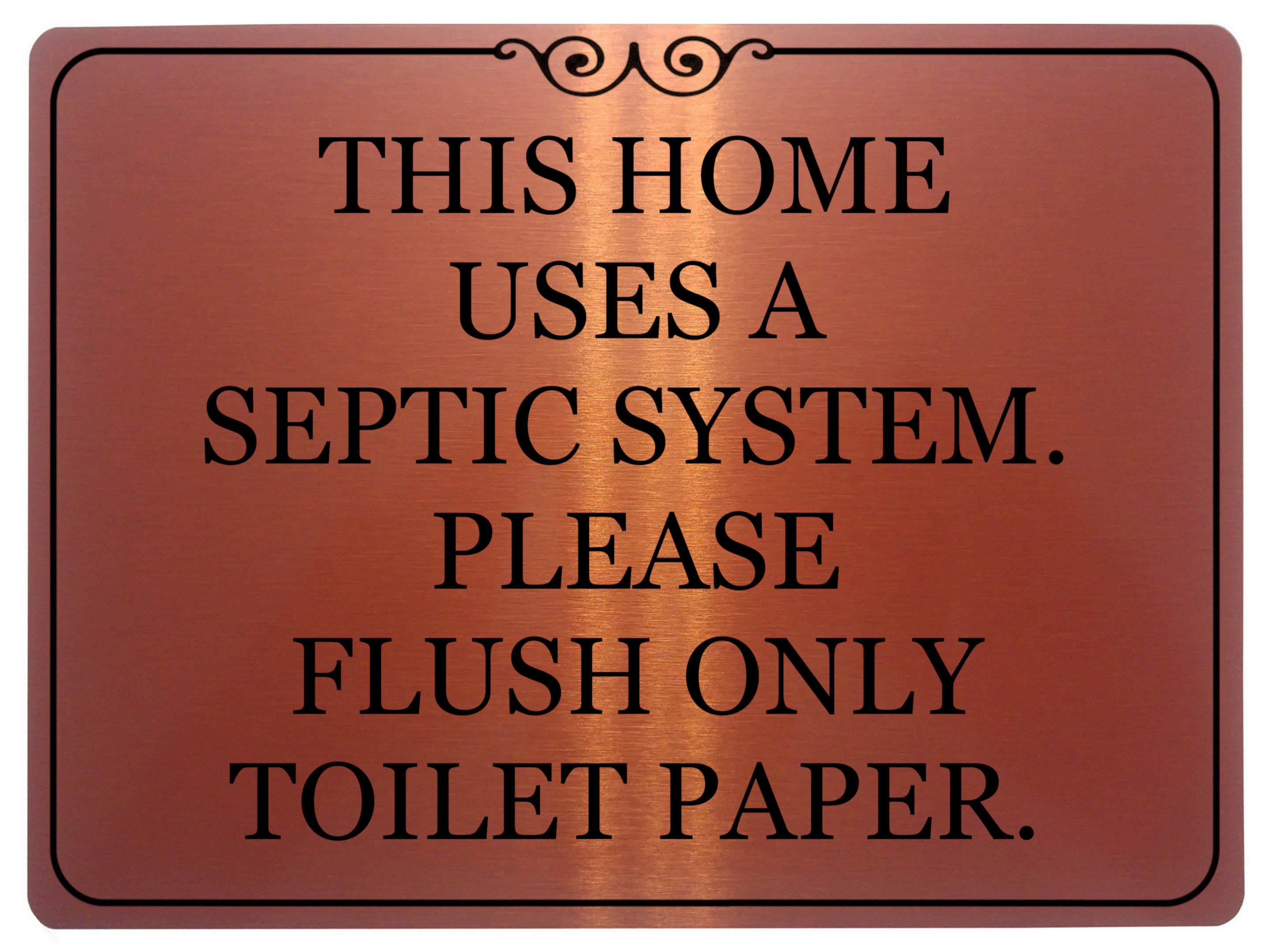 1495 THIS HOME USES A SEPTIC SYSTEM. Toilet Metal Aluminium Plaque Sign Door