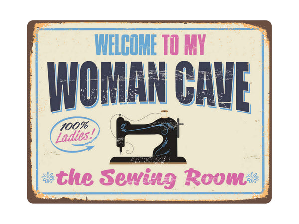 776 WELCOME TO MY WOMAN CAVE Metal Aluminium Plaque Sign For Door House Office