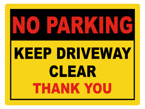 534 NO PARKING KEEP DRIVEWAY CLEAR Metal Aluminium Plaque Sign Door Gate House Office