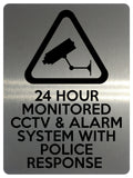 1897 24 HOUR MONITORED CCTV & ALARM SYSTEM Safety Metal Aluminium Plaque Sign