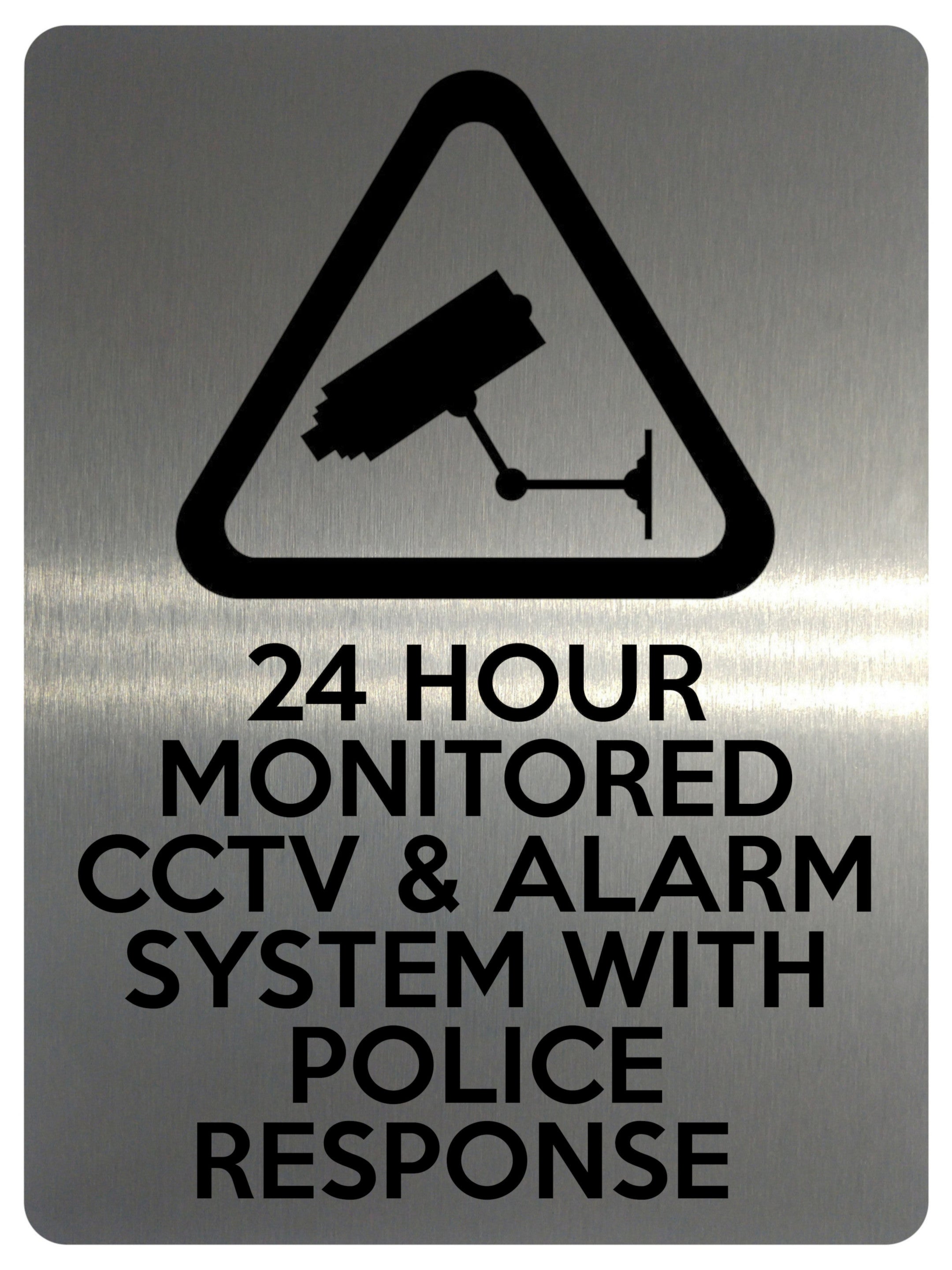 1897 24 HOUR MONITORED CCTV & ALARM SYSTEM Safety Metal Aluminium Plaque Sign