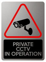 1827 PRIVATE CCTV IN OPERATION Safety Door Gate Metal Aluminium Plaque Sign