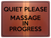 1834 QUIET PLEASE MASSAGE IN PROGRESS Door Metal Aluminium Plaque Sign