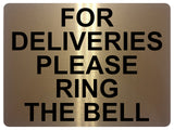 1330 FOR DELIVERIES PLEASE RING THE BELL Metal Aluminium Plaque Sign Door House Office